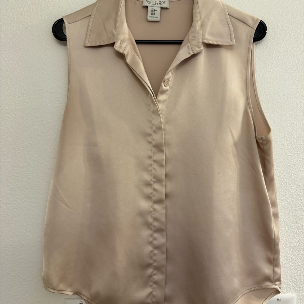 Rachel Zoe Women's Beige Sleeveless Blouse